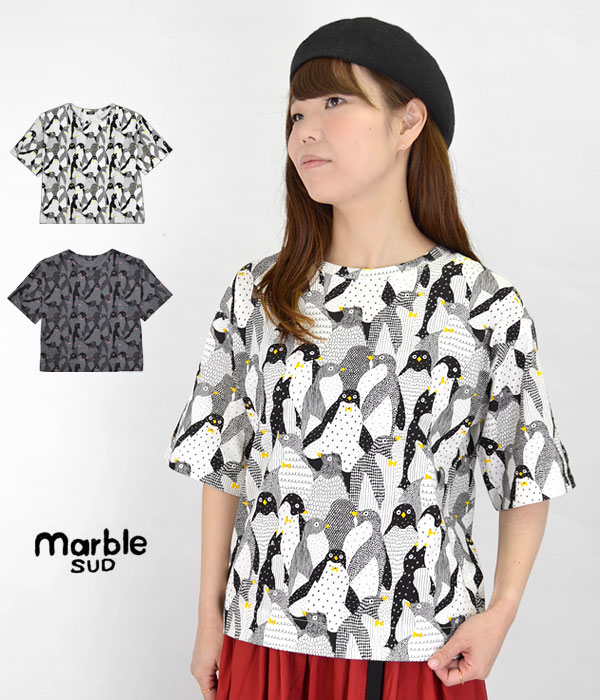 マーブルシュッドのペンギンパレード ハーフスリーブ 半袖Tシャツの画像