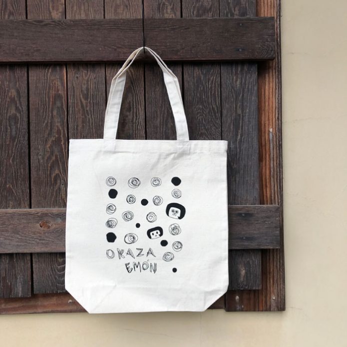 トップジミー (TOP JIMMY) OKAZAEMON TOTE BAG ぐるぐる水玉オカザえもん