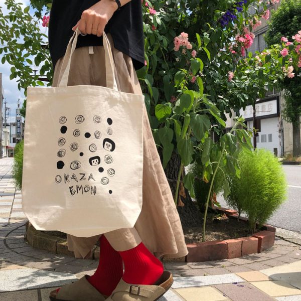 トップジミー (TOP JIMMY) OKAZAEMON TOTE BAG ぐるぐる水玉オカザえもん