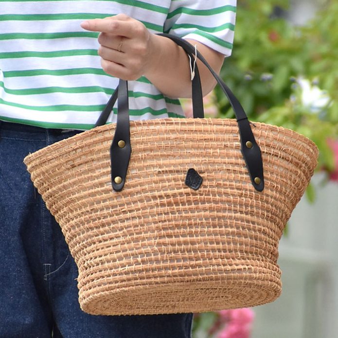 クレドラン (CLEDRAN) PALM FIBER BASKET/ L かごバッグ CL-3526 トップジミーのレディースコーディネート画像