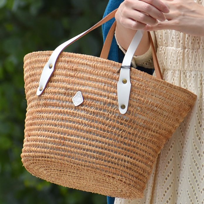 クレドラン (CLEDRAN) PALM FIBER BASKET/ L かごバッグ CL-3526 トップジミーのレディースコーディネート画像