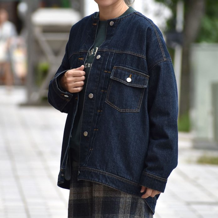 マーブルシュッド (marble SUD) DENIM BIG ジャケット デニムジャケット ジージャン 06DF053190 トップジミーのレディースコーディネート画像