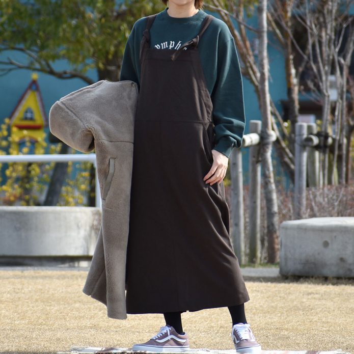 ル グラジック (LE GLAZIK) OVERALLS SKIRT ウールライクサロペットスカート オーバーオール LG-F0025TSR トップジミーのレディースコーディネート画像