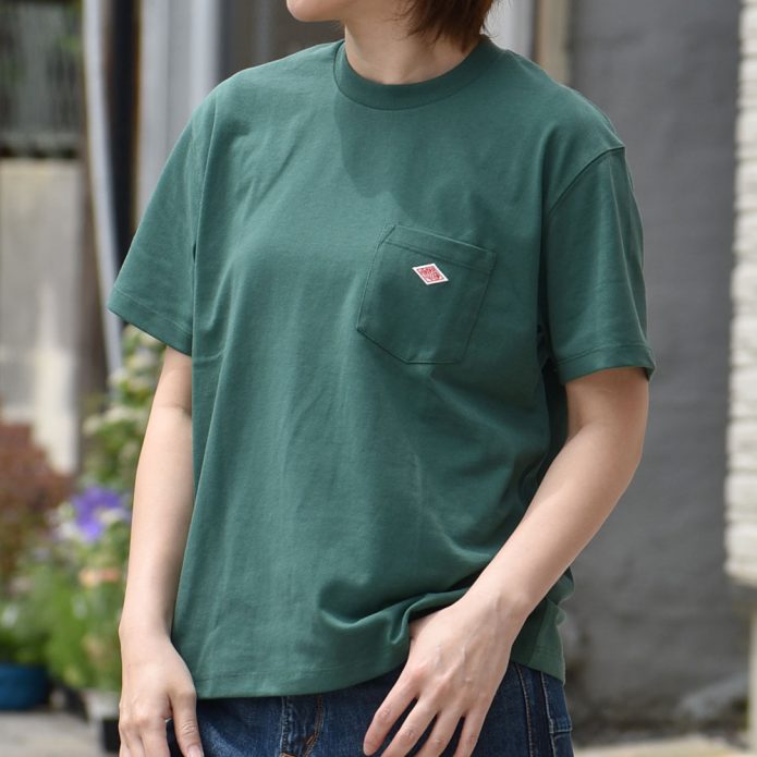 ダントン (DANTON) WOMEN'S SHORT SLEEVE POCKET T-SHIRT PLAIN ポケットTシャツ 半袖無地Tシャツ DT-C0197TCB トップジミーのレディースコーディネート画像