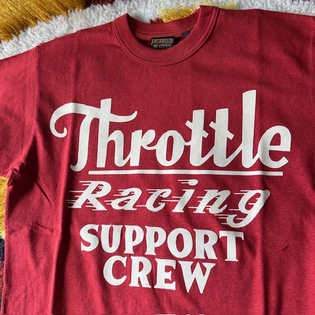 フリーホイーラーズ FREEWHEELERS -Throttle Racing- SUPPORT CREW Vintage Style Light Weight Jersey CHILI