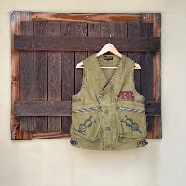 フリーホイーラーズ FREEWHEELERS --Throttle Racing- SUPPORT CREW SPEED ENGINEER SLEEVELESS COAT コットンベスト アビエイターベスト アビエイターズベスト