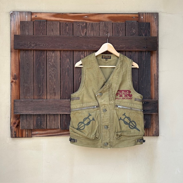 フリーホイーラーズ FREEWHEELERS --Throttle Racing- SUPPORT CREW SPEED ENGINEER SLEEVELESS COAT コットンベスト アビエイターベスト アビエイターズベスト