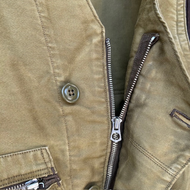フリーホイーラーズ FREEWHEELERS --Throttle Racing- SUPPORT CREW SPEED ENGINEER SLEEVELESS COAT コットンベスト アビエイターベスト アビエイターズベスト