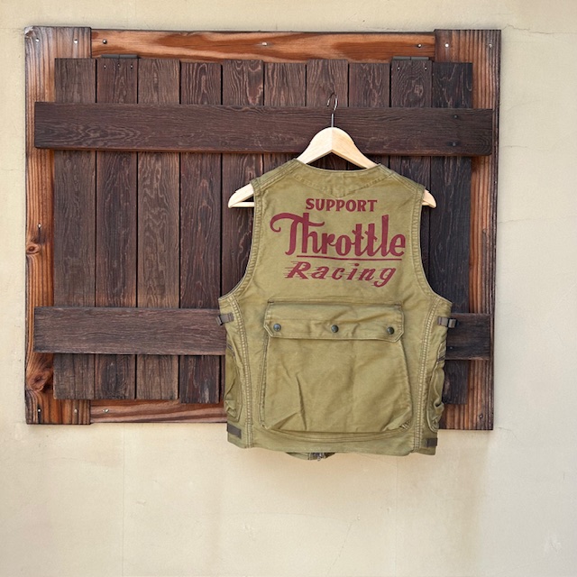 フリーホイーラーズ FREEWHEELERS --Throttle Racing- SUPPORT CREW SPEED ENGINEER SLEEVELESS COAT コットンベスト アビエイターベスト アビエイターズベスト
