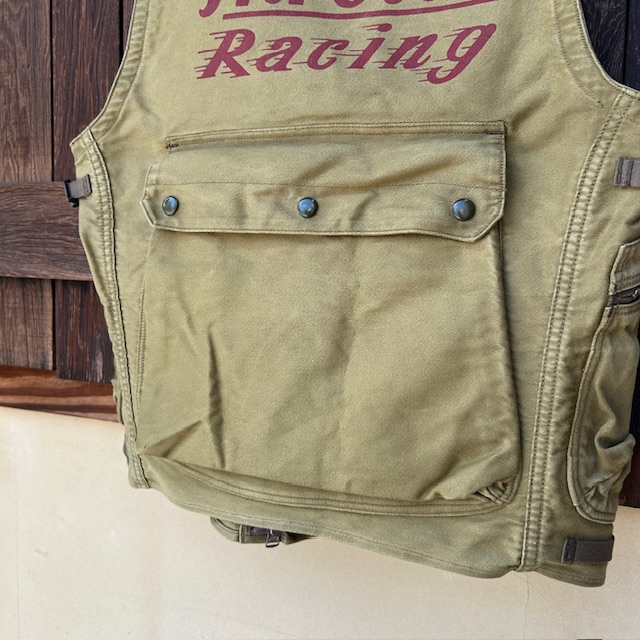フリーホイーラーズ FREEWHEELERS --Throttle Racing- SUPPORT CREW SPEED ENGINEER SLEEVELESS COAT コットンベスト アビエイターベスト アビエイターズベスト