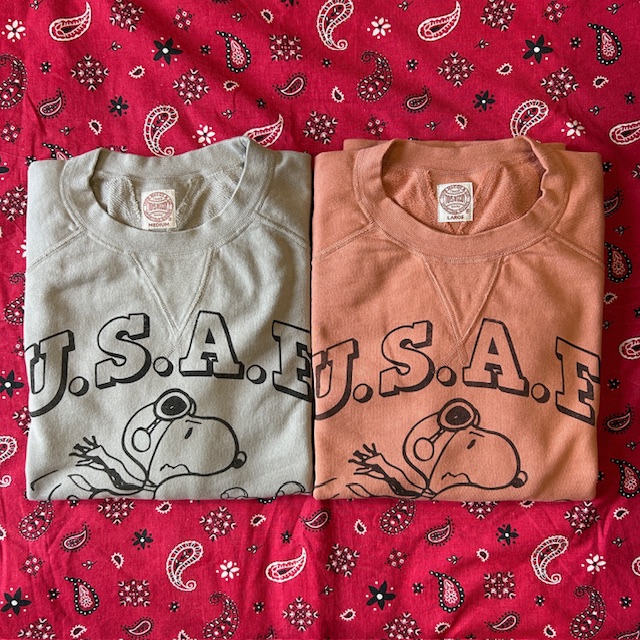 トイズマッコイ TOYS McCOY GARMENT DYING SWEAT SHIRT SNOOPY "U.S.A.F. FLYING ACE" TMC2550