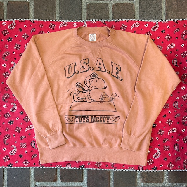 トイズマッコイ TOYS McCOY GARMENT DYING SWEAT SHIRT SNOOPY "U.S.A.F. FLYING ACE" TMC2550