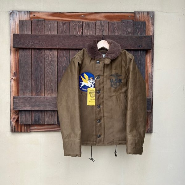 FREEWHEELERS(フリーホイーラーズ) 1944 U.S.M.C Marine Scout Bombing SQ932 -TEUFELHUND- TYPE N-1 1940s MILITARY CLOTHING NXS1404 Original Jungle Cloth Paraffin Coating DARK KHAKI BEIGE
