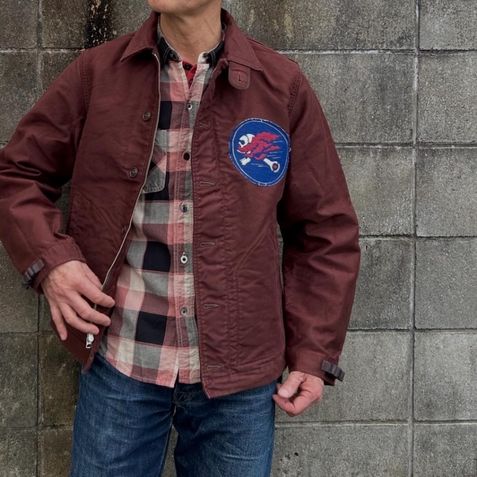 ⁡フリーホイーラーズ FREEWHEELERS -HOP HEADS- DECK WORKER JACKET DARK RED BROWN