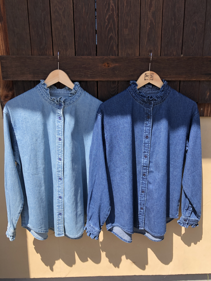 ケレン (KELEN)
-SYNTH- FRILL DESIGN DENIM SHIRT
長袖フリルシャンブレーシャツ デニムシャツ
LKL25FBL2253