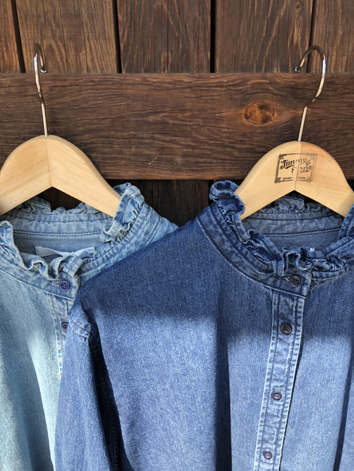 ケレン (KELEN)
-SYNTH- FRILL DESIGN DENIM SHIRT
長袖フリルシャンブレーシャツ デニムシャツ
LKL25FBL2253