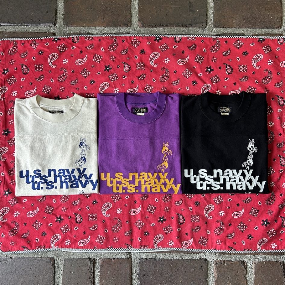 コリンボ COLIMBO Yonkers Football Tee =U.S.NAVY STACK LOGO=