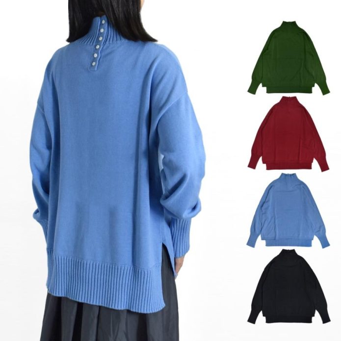 マオメイド (MAOMADE) 再登場!!! いつもの異ゲージリブ ハイネックプルオーバー
